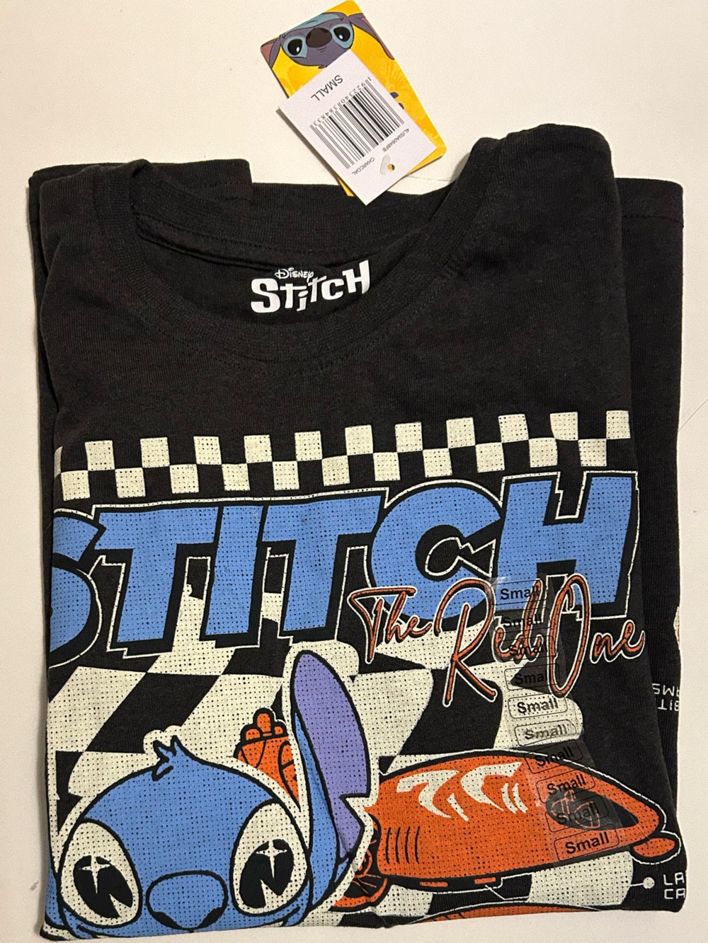 Disney Stitch Graphic Black Blue Orange Tee
